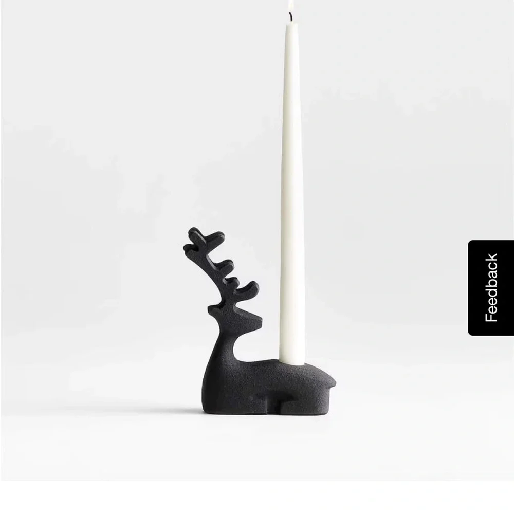 Crate & Barrel Black Reindeer Figurine
